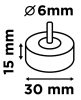 Csiszolókerék csapos 30x15x6mm, P120