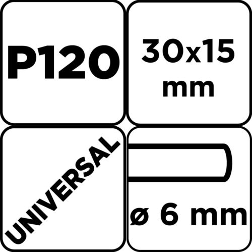 Csiszolókerék csapos 30x15x6mm, P120
