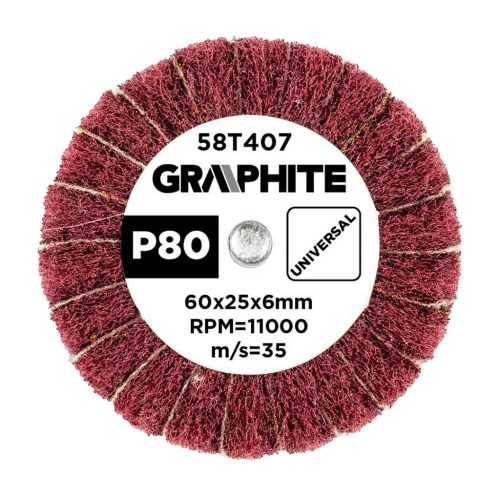 Csiszolókerék csapos, 60x25x6mm, P80