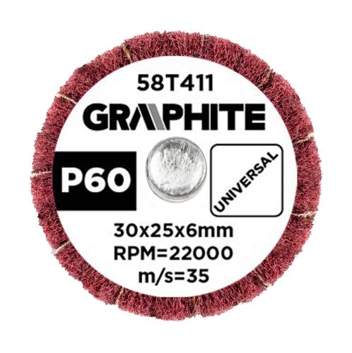 Csiszolókerék csapos, 30x25x6mm, P60