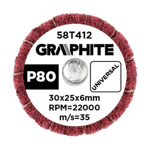 Csiszolókerék csapos, 30x25x6mm, P80