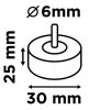 Csiszolókerék csapos, 30x25x6mm, P120
