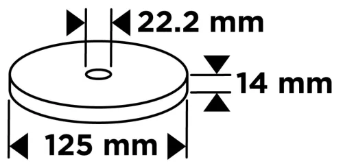 Tisztítókorong szilikon karbidos műanyag szálakkal, fémcsiszoláshoz, 125x14x22,2mm, sarokcsiszolókhoz