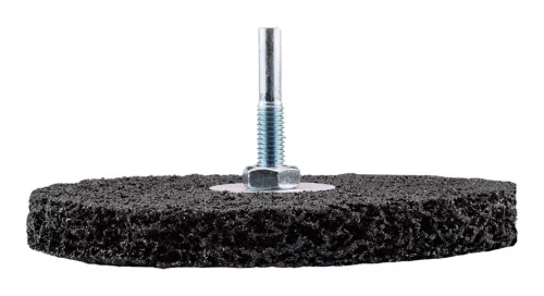 Tisztítókorong szilikon karbidos műanyag szálakkal, fémcsiszoláshoz, 125x14x6mm, csapos, fúrógépekhez