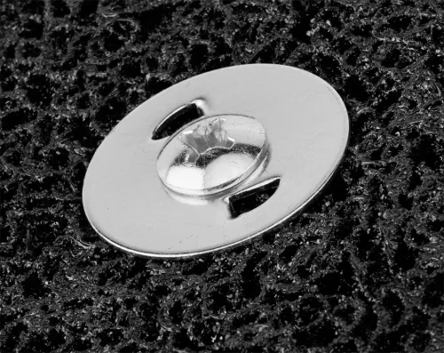 Tisztítókorong szilikon karbidos műanyag szálakkal, fémcsiszoláshoz, 125x14x6mm, csapos, fúrógépekhez