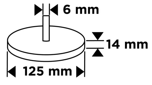 Tisztítókorong szilikon karbidos műanyag szálakkal, fémcsiszoláshoz, 125x14x6mm, csapos, fúrógépekhez