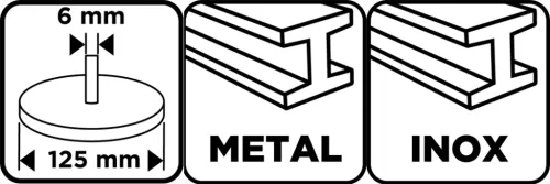 Tisztítókorong szilikon karbidos műanyag szálakkal, fémcsiszoláshoz, 125x14x6mm, csapos, fúrógépekhez