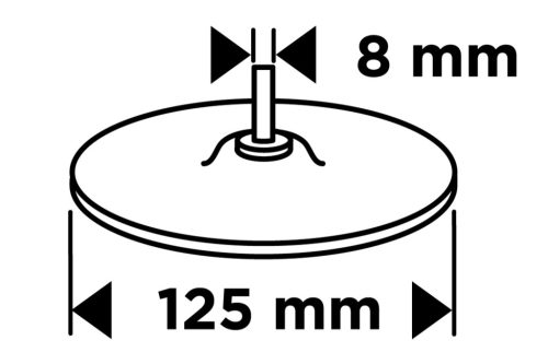 Rugalmas csiszolótányér, tépőzáras, 125mm, M14 + befogócsap