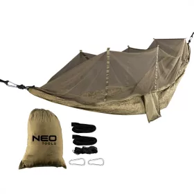   Függőágy szúnyoghálóval 330x140 cm, 210T nylon, maxterhelhetőség 200kg, sötétzöld