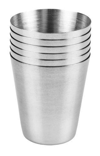 Kemping pohárkészlet, rozsdamentes, 6db, tokkal