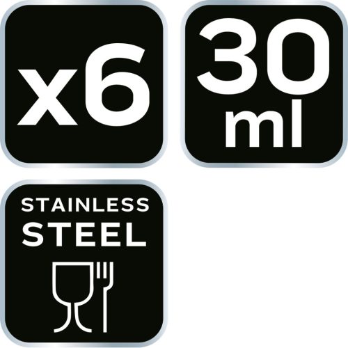 Kemping pohárkészlet, rozsdamentes, 6db, tokkal