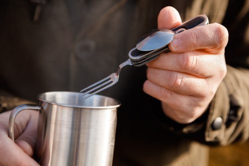 Kemping evőeszköz készlet, 4az1-ben, 88/150mm, rendelési egység: 5db