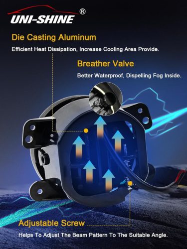 E jellel ellátott LED-es nappali menetfény és ködlámpa szett – 90 mm, 12V, index funkcióval