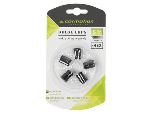Szelepsapkák hatszögletű alumínium 5db