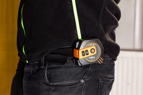 Lézeres távolságmérő beépített mérőszalaggal, hatótáv 40m, mérőszalag 19mmx5m, Li-Ion akkumulátor