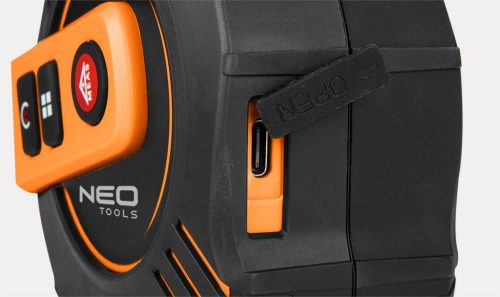 Lézeres távolságmérő beépített mérőszalaggal, hatótáv 40m, mérőszalag 19mmx5m, Li-Ion akkumulátor