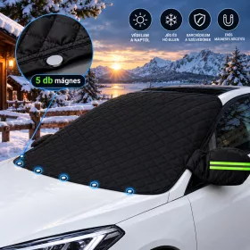    BLACK DESIGN 3rétegű Thermo mágneses szélvédő és tükör takaró ponyva Heavy Duty