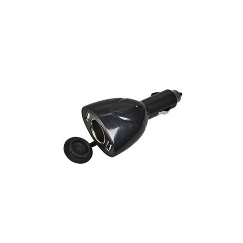 Szivargyújtó elosztó, 1+2 USB