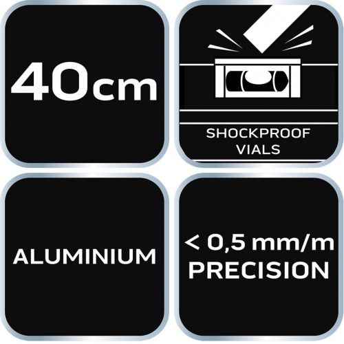 Vízmérték, alu, 3 libellás, s 300, 40cm