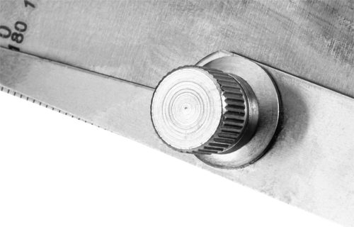 Szögmérős vonalzó 100mm, acél,