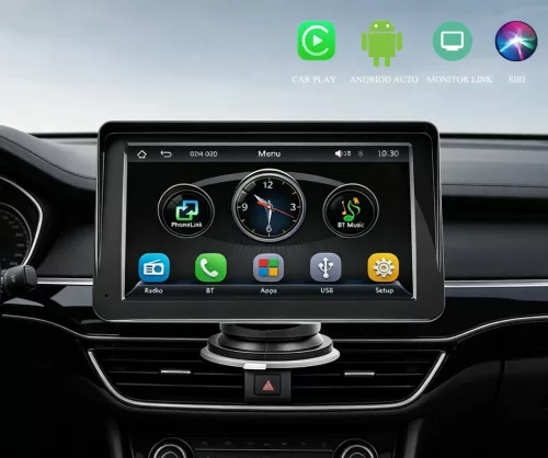  7 Hüvelykes hordozható Magyar nyelvű Android Autó és CarPlay Multimédia rendszer - 12V