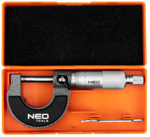 Mikrométer, műanyag tokban,  0-25mm