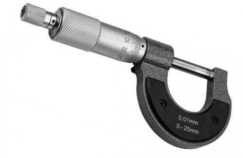 Mikrométer, műanyag tokban,  0-25mm