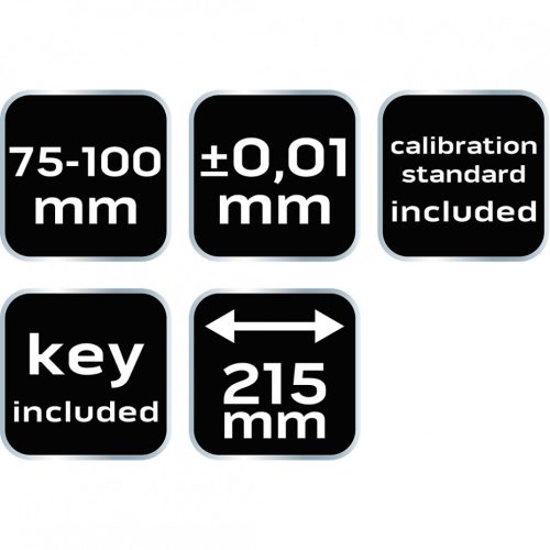 Mikrométer, műanyag tokban,  75-100mm