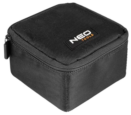 Lézeres szintező, önbeálló keresztvonallézer, piros, 20m, mágneses tartókonzol, 1/4"-os menet, 2db AA elem