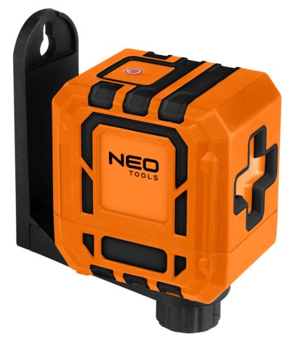 Lézeres szintező, önbeálló keresztvonallézer, piros, 30m, mágneses tartókonzol, 1/4"-os menet, 2db AA elem