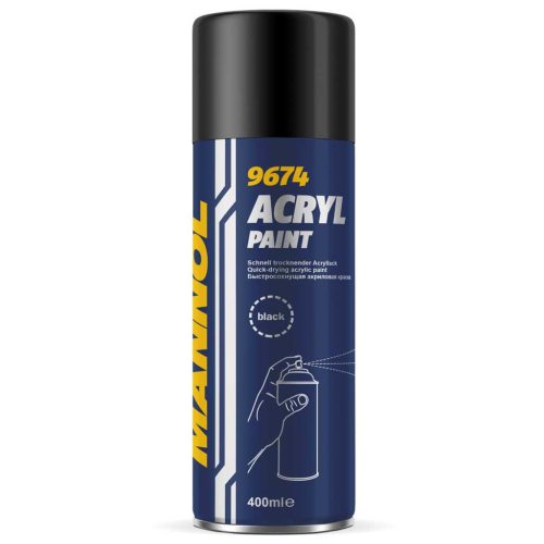 SCT-Mannol 9674 Acryl paint black - Matt fekete akrilfesték, 400ml