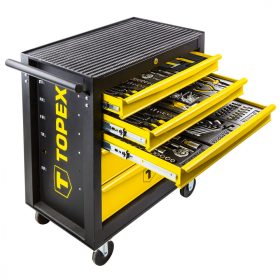   Műhelykocsi 5 fiókos, 105 db szerszámmal + 350db kiegészítő, szerszámkocsi