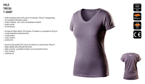 Női póló, 95% pamut, 5% elastan, L