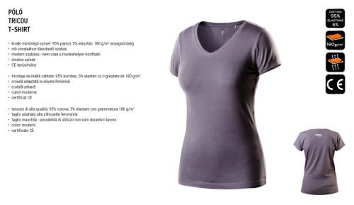 Női póló, 95% pamut, 5% elastan, L