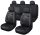 11 részes Műbőr+Szövet anyag univerzális üléshuzat szett - 2HELYEN osztható Légzsákos - fekete-fehér