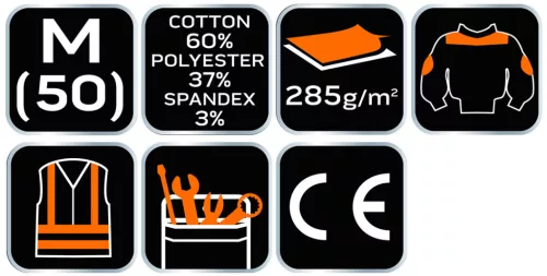 Munkadzseki karcsúsított(slim fit), 60% pamut, 37% polyester, 3% elastane, 285 g/m2, M