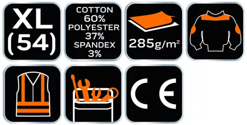 Munkadzseki karcsúsított(slim fit), 60% pamut, 37% polyester, 3% elastane, 285 g/m2,XL