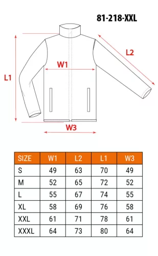 Munkadzseki karcsúsított(slim fit), 60% pamut, 37% polyester, 3% elastane, 285 g/m2,XXL