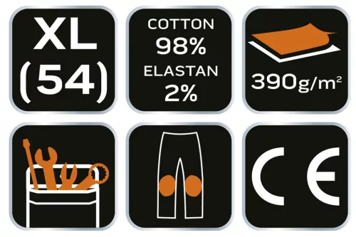 Farmer munkanadrág, 98% pamut, térd megerősítéssel, 255 g/m2,XL