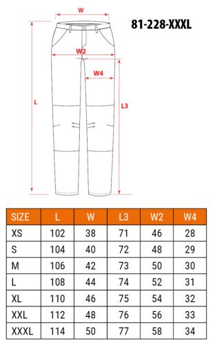 Farmer munkanadrág, 98% pamut, térd megerősítéssel, 255 g/m2,XXXL