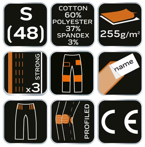 Munkanadrág, terepmintás, camo, camo urban, 60% pamut, 37% poliészter, 3% elasztán, s