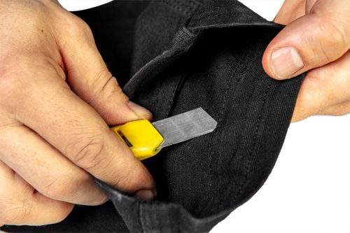 Munkanadrág karcsúsított(slim fit), 60% pamut, 37% polyester, 3% elastane, 285 g/m2, övvel, M