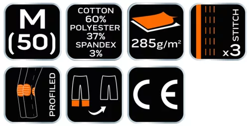 Munkanadrág karcsúsított(slim fit), 60% pamut, 37% polyester, 285 g/m2, lecsatolható szerszámzsebek