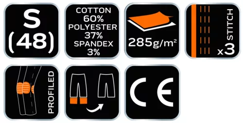 Munkanadrág karcsúsított(slim fit), 60% pamut, 37% polyester, 285 g/m2, lecsatolható szerszámzsebek