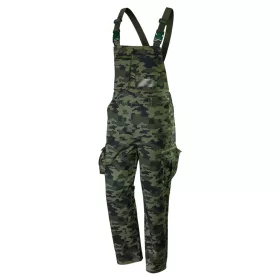   Kantáros munkanadrág terepmintás, 60% pamut, 40% polyester, 255 g/m2,xS