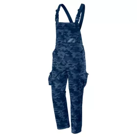   Kantáros munkanadrág tengerészkék terepmintás, Camo, Navy, 60% pamut + 40% poliészter,