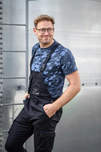 Kantáros munkanadrág, tengerészkék, Navy, 60% pamut + 40% poliészter, L