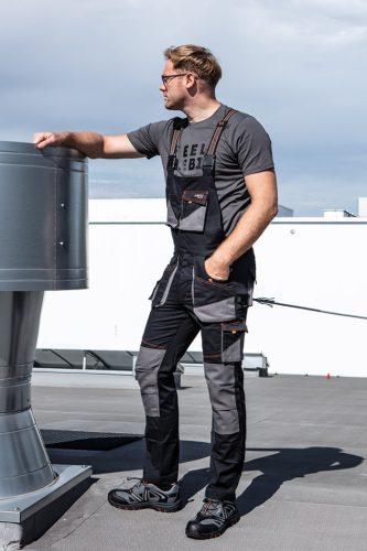 Kantáros munkanadrág karcsúsított(slim fit), 60% pamut, 37% polyester, 3% elastane, 285 g/m2, M