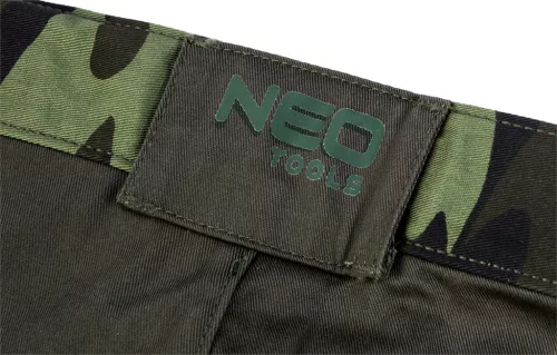 Rövid munkanadrág, terepmintás, 60% pamut, 40% polyester, 255 g/m2, L