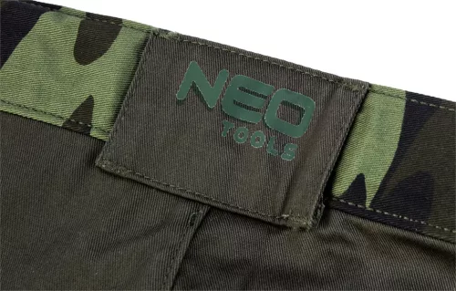 Rövid munkanadrág, terepmintás, 60% pamut, 40% polyester, 255 g/m2,XXL